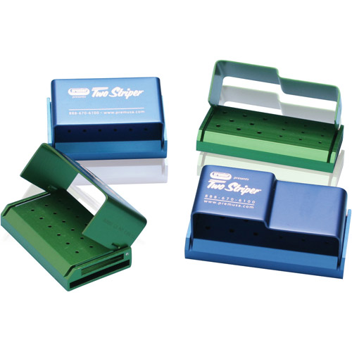 Anodized Aluminum Bur Block, with Swivel Lid, 18-Hole, Green, 1/Pk, 9051021 thumbnail 4