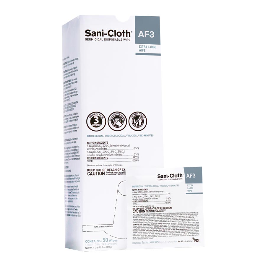 Sani-Cloth AF3 Germicidal Wipes X-Large Individual Packets 50/Bx thumbnail 2