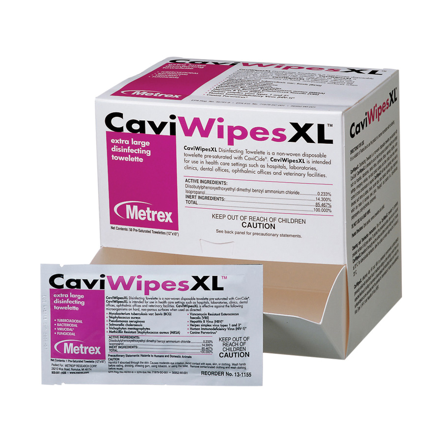 CaviWipes XL Surface Disinfectant X-Large Individually Wrapped 50/Bx thumbnail 8