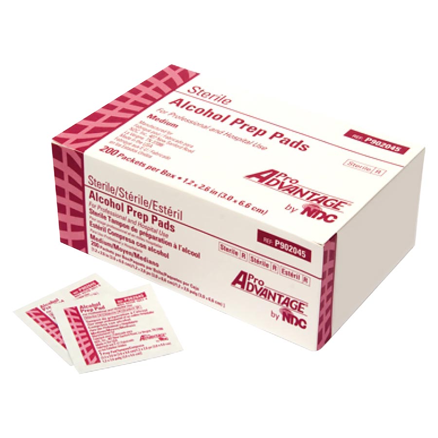 Alcohol Prep Pad Sterile Medium, 1.13" x 2.25" 200/Box - Alcohol Prep Pad Sterile Medium, 1.13" x 2.25" 200/Box - Image 1