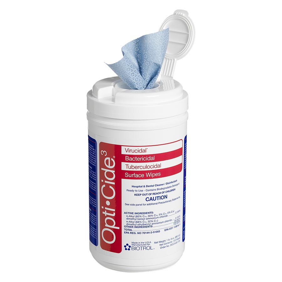 Opti-Cide 3 Surface Wipes 100/Can OCW06-100 - Opti-Cide 3 Surface Wipes 100/Can OCW06-100 - Image 1