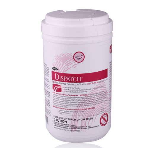 Dispatch Bleach Towels 7"x8" 150/Canister product image