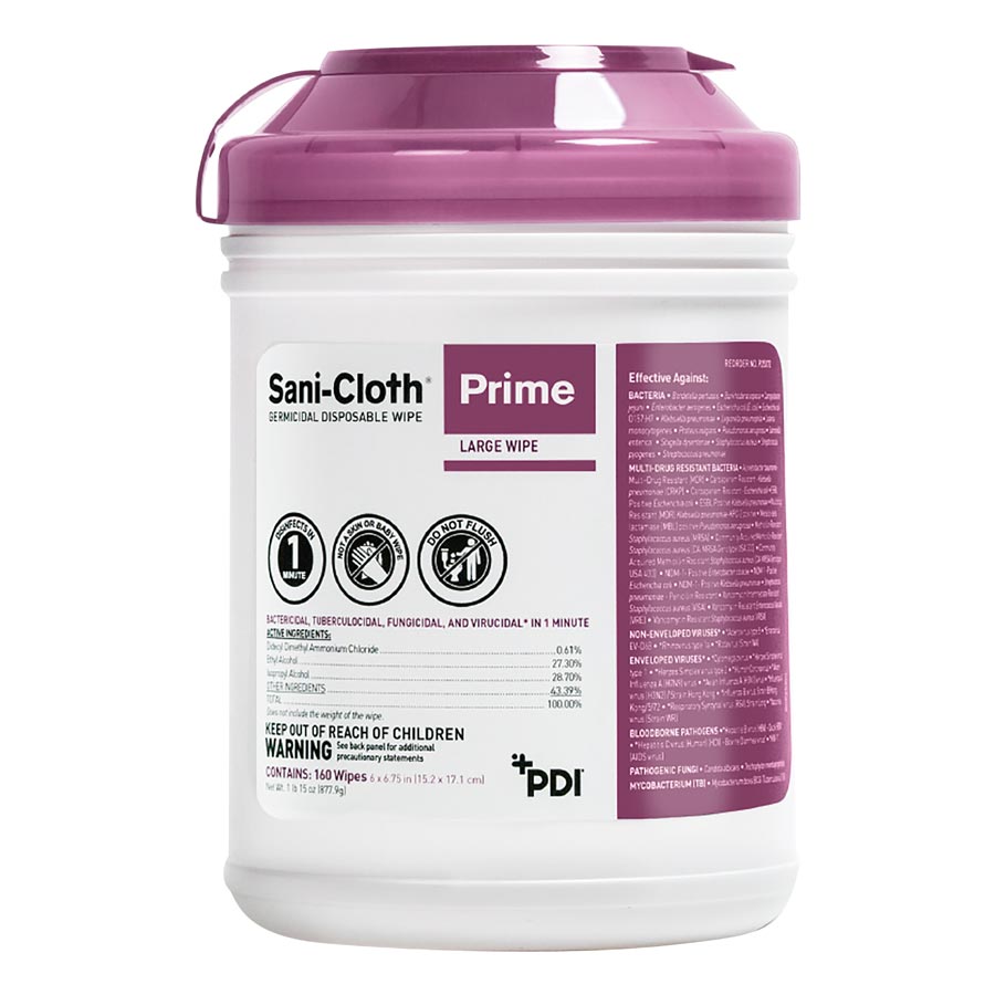 Sani-Cloth Prime Germicidal Disinfectant Large Canister 160/Cn thumbnail 6