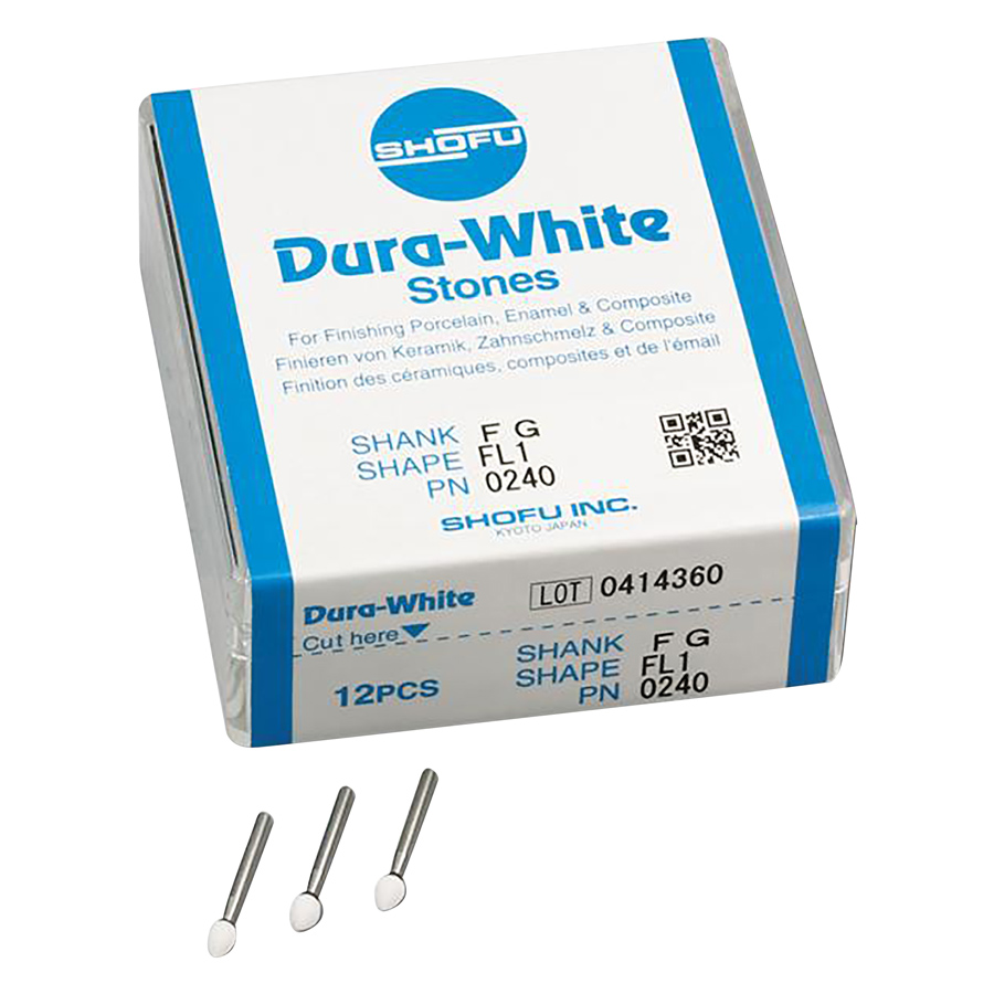 Dura-White Stones, FG, Flame, # 030 (FL1), White, 12/Pk, 0240 thumbnail 3