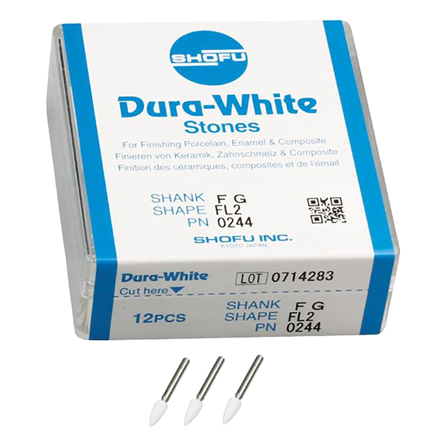 Dura-White Stones, FG, Flame, # 025 (FL2), White, 12/Pk, 0244 thumbnail 7