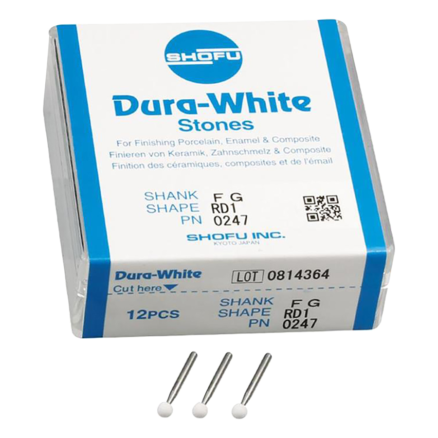 Dura-White Stones, FG, Round, # 030 (RD1), White, 12/Pk, 0247 product image