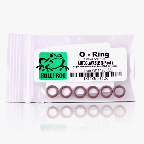 Bull Frog Saliva Ejector Valve Replacement O-Rings, Aluminum, Autoclavable, 6/Pk, B11126 thumbnail 4