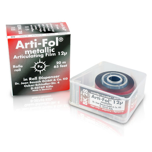 Arti-Fol II Metallic Two-Sided Articulating Film, 12 microns, 22 mm x 20 m, Black/Red, 1 Roll/Pk, BK28 product image