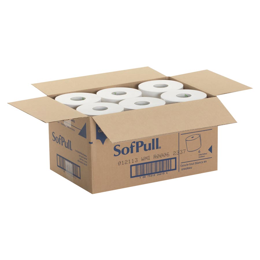 SofPull Hardwound Towel Roll Disposable Paper 1 Ply 9 in x 12 in White 6/Ca thumbnail 19