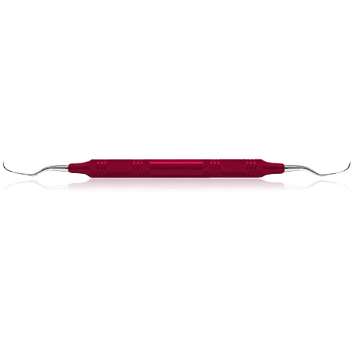 Universal Curette, # 1-2 Langer, Posterior Mesial/Distal, EagleLite Handle, Resin, 3/8", Red, 1/Pk, AECL1-2X thumbnail 8
